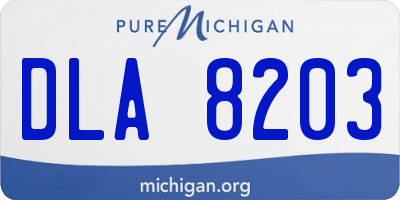 MI license plate DLA8203
