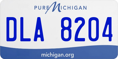 MI license plate DLA8204