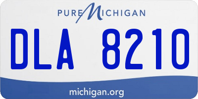 MI license plate DLA8210