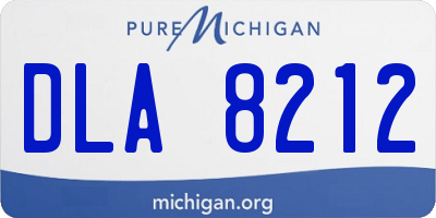 MI license plate DLA8212