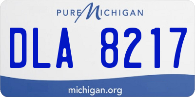 MI license plate DLA8217