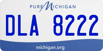 MI license plate DLA8222