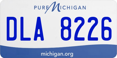 MI license plate DLA8226