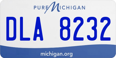 MI license plate DLA8232