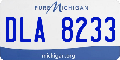 MI license plate DLA8233