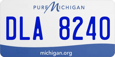 MI license plate DLA8240
