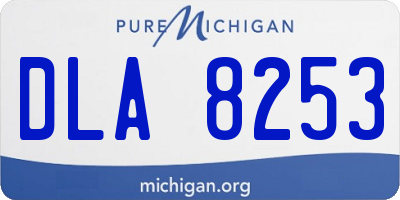 MI license plate DLA8253