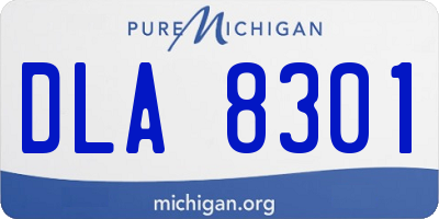MI license plate DLA8301
