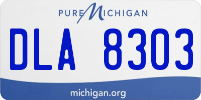 MI license plate DLA8303