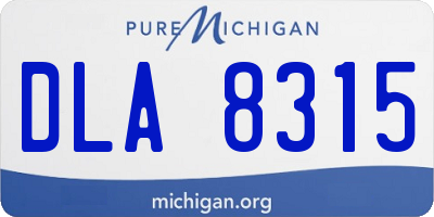 MI license plate DLA8315