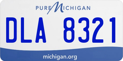 MI license plate DLA8321