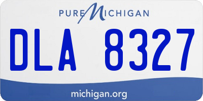 MI license plate DLA8327