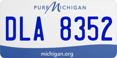 MI license plate DLA8352