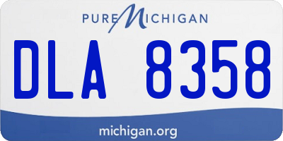 MI license plate DLA8358