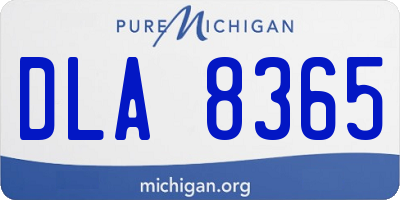 MI license plate DLA8365