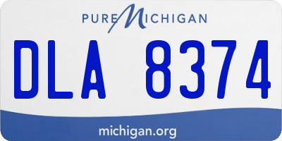 MI license plate DLA8374