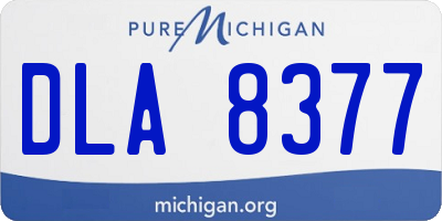 MI license plate DLA8377
