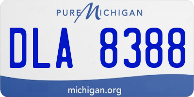 MI license plate DLA8388