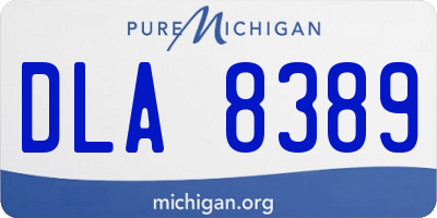 MI license plate DLA8389