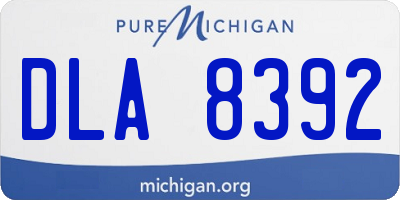 MI license plate DLA8392
