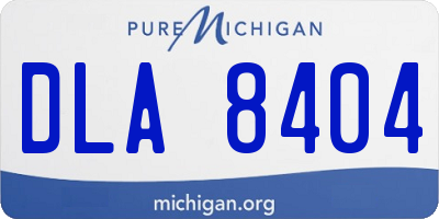 MI license plate DLA8404
