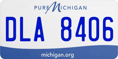 MI license plate DLA8406