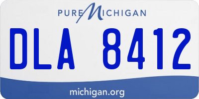 MI license plate DLA8412