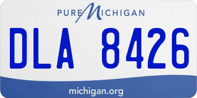 MI license plate DLA8426