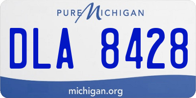 MI license plate DLA8428