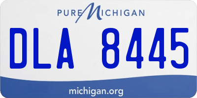 MI license plate DLA8445