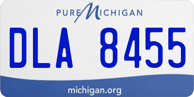 MI license plate DLA8455