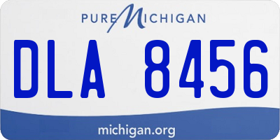 MI license plate DLA8456