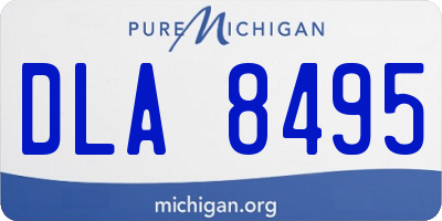 MI license plate DLA8495