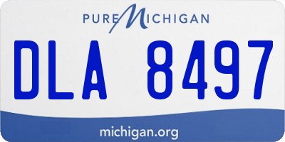 MI license plate DLA8497