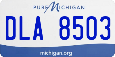MI license plate DLA8503