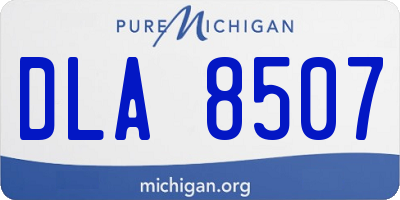 MI license plate DLA8507