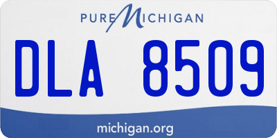MI license plate DLA8509