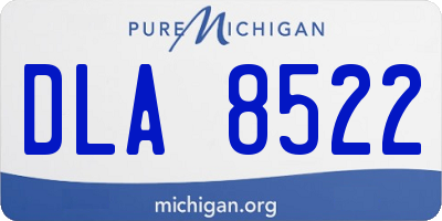 MI license plate DLA8522