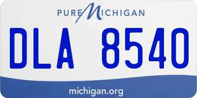MI license plate DLA8540