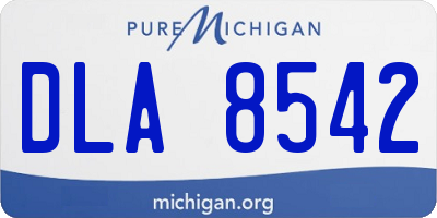 MI license plate DLA8542