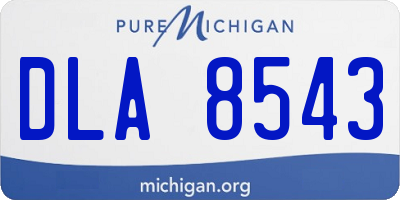 MI license plate DLA8543