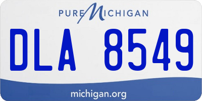 MI license plate DLA8549