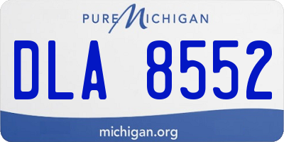 MI license plate DLA8552