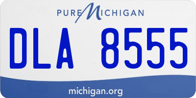 MI license plate DLA8555