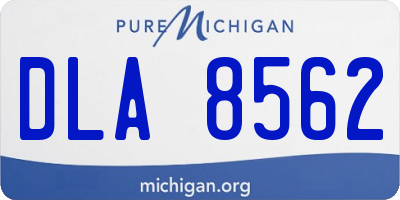 MI license plate DLA8562
