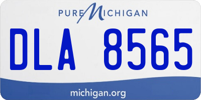 MI license plate DLA8565