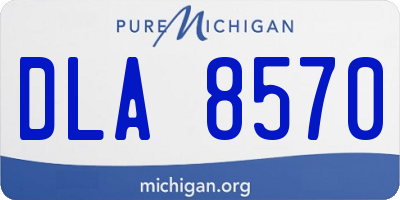 MI license plate DLA8570