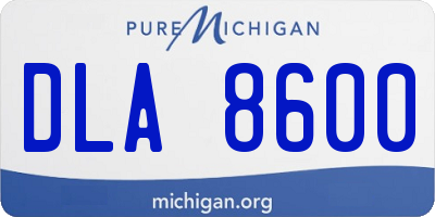 MI license plate DLA8600