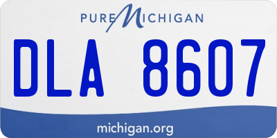 MI license plate DLA8607