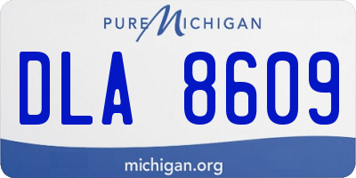 MI license plate DLA8609